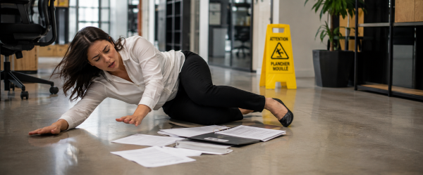 Personne qui chute au travail et qui a besoin d'un avocat
